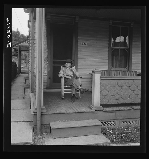 Man on porch. Upper Mauch Chunk, Pennsylvania