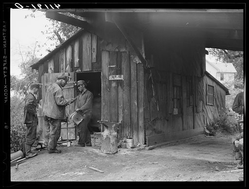 Untitled photo, possibly related to: Scene at Doughterty's Mines, a mine in a farm near Falls Creek, Pennsylvania