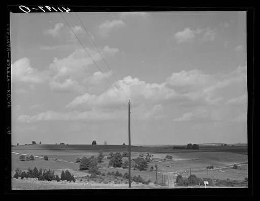 Untitled photo, possibly related to: Farm landscape near Falls Creek, Pennsylvania