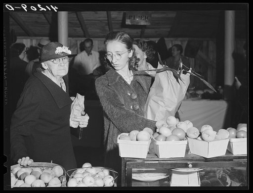 Customers at Tri-County Farmers Co-op Market at Du Bois, Pennsylvania
