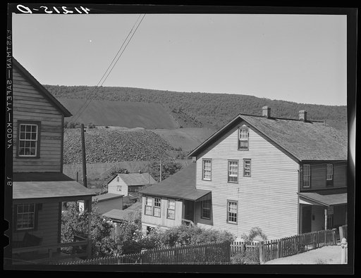 Houses and coal banks in Lansford, Pennsylvania
