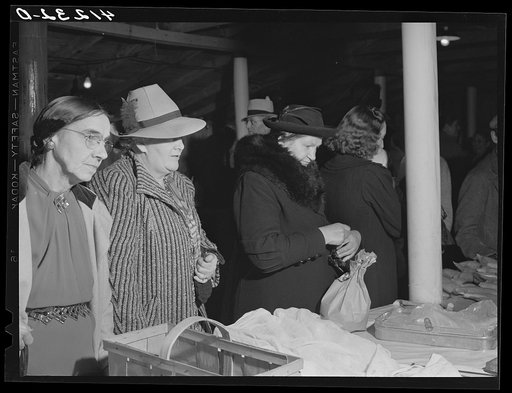 Customers at Tri-County Farmers Co-op market at Du Bois, Pennsylvania