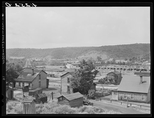 Tyler, Pennsylvania, a near-deserted coal town, with abandoned coke ovens in background