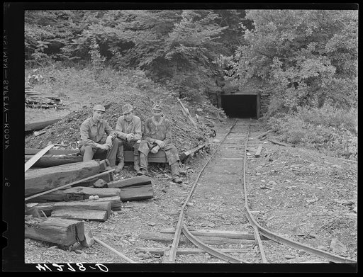 William Giles and two helpers at his mine working on his farm in Union Township, Pennsylvania