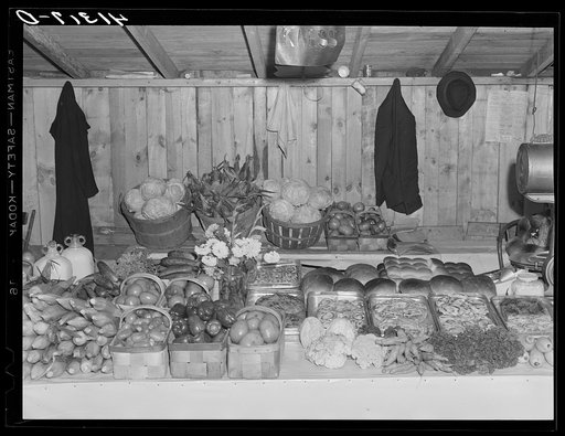The booth of Mr. Kness at the Tri-County Farmers Co-op Market in Du Bois, Pennsylvania