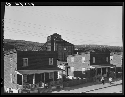 Houses and colliery from a street in Lansford, Pennsylvania