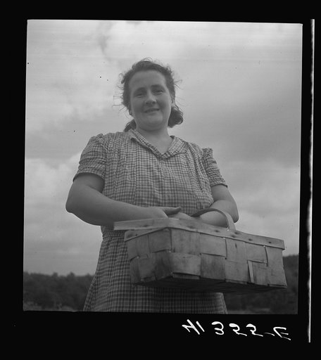 Mrs. Merritt Bundy, at her farm near Penfield, Pennsylvania. She is a member of the Tri-County Farmers Co-op in Du Bois, Pennsylvania