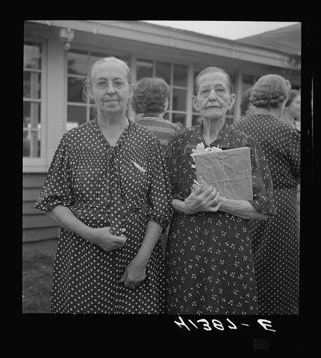 Mrs. Van Horn and her mother--two generations of Strohl's--at the Strohl's family reunion in Flagstaff Park. Mauch Chunk, Pennsylvania