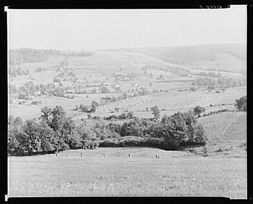 Farm landscape near Toby, Pennsylvania. Farming and mining are intermingled in this valley