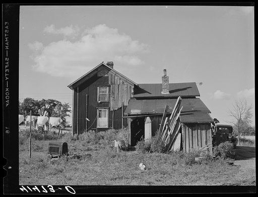 Untitled photo, possibly related to: The back of Mr. Templer's house, a FSA (Farm Security Administration) client living in the submarginal area of Sugar Hill, near Townsend, New York
