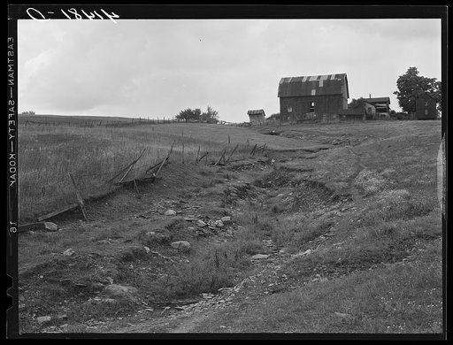 Untitled photo, possibly related to: A dried up creek and old farmhouse near Townsend, New York
