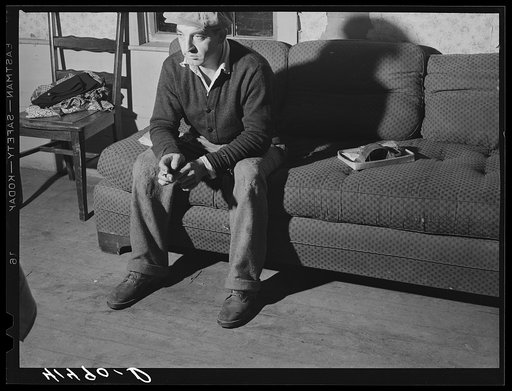 Untitled photo, possibly related to: Mr. D'Annunzio, Italian farmer who has been living on submarginal area of Rumsey Hill for a year. He was an unemployed auto mechanic in the city. Near Erin, New York