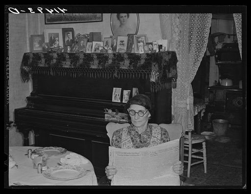 Mrs. Hetherington, who was born in England and with her husband runs a farm in the submarginal farm area of Sugar Hill. A FSA (Farm Security Administration) client, near Townsend, New York