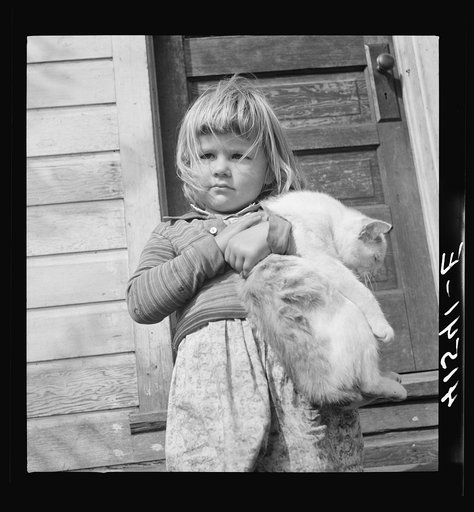 Untitled photo, possibly related to: Small daughter of Mr. Uhro Miki, Finnish farmer in the submarginal area of Rumsey Hill, near Erin, New York