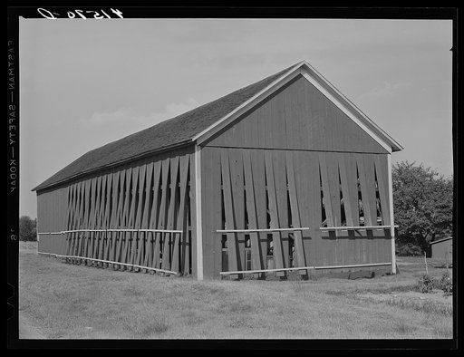 Tobacco barn on a farm near Windsor Locks, Connecticut