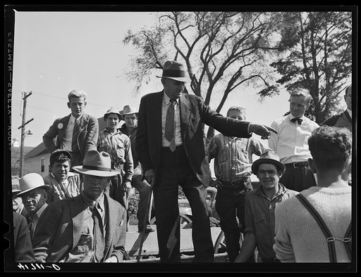 Untitled photo, possibly related to: Mr. E.S. Beardsley, auctioneer. At the auction of Mr. Anthony Tacek's farm in Derby, Connnecticut