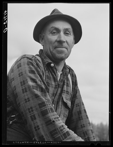 French Canadian potato picker working on one of the farms of the Woodman Potato Company. Caribou, Maine