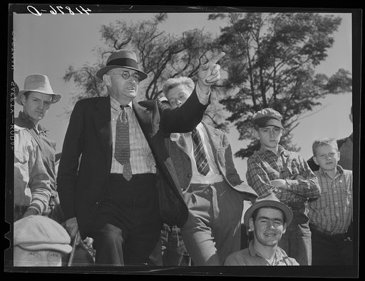 E.S. Beardsley, auctioneer, at the auction of Anthony Yaceks farm in Derby, Conecticut