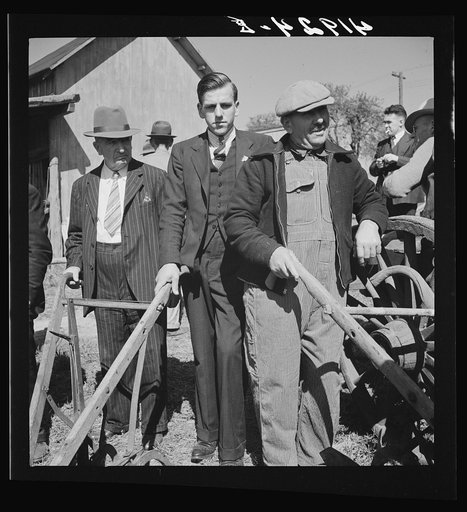 Untitled photo, possibly related to: Mr. E.S. Beardsley, a typical New England auctioneer. A great talker, he is also active in local politics and in church work. At the auction sale of the farm of Mr. Anthony Yacek. Derby, Connecticut