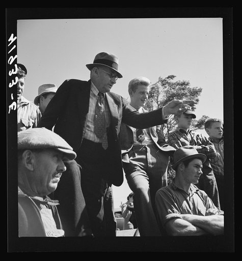 Untitled photo, possibly related to: Mr. E.S. Beardsley, a typical New England auctioneer. A great talker, he is active in local politics and in church work. At the auction of Mr. Anthony Yacek's farm. Derby, Connecticut