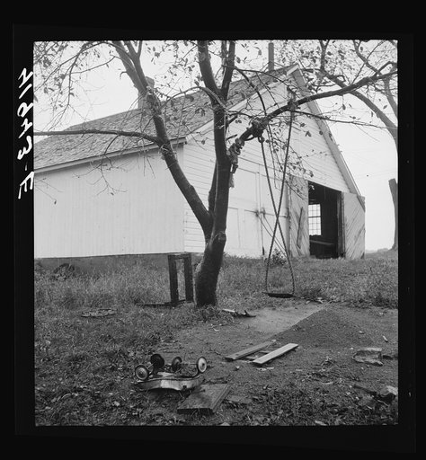 On Mr. Addison's farm, FSA (Farm Security Administration) client, on a rainy day. Westfield, Connecticut