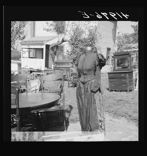 Untitled photo, possibly related to: Furniture and old dress model auctioned off at the auction of Mr. Anthony Yacek's farm and household goods. Derby, Connecticut