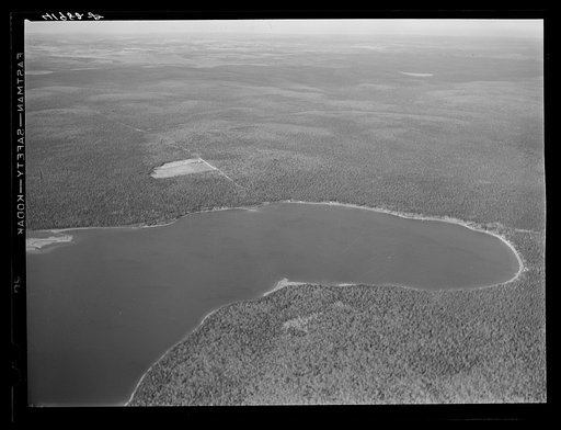 Potato seed foundation farm (left center) showing isolation from other potato fields (in background). See general caption on Aroostook County, caption number one