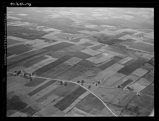 Potato farms along U.S. 1. Near Caribou, Maine