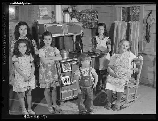 Untitled photo, possibly related to: The children and mother of Mr. Patrick Dummond, French-Canadian potato farmer in Lille, Maine
