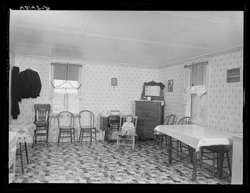 Interior of home of FSA (Farm Security Administration) client, potato farmer near Lille, Maine