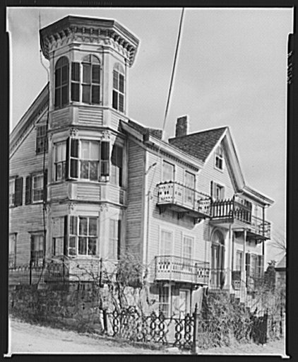 Old house on the main street of Old Mystic, Connecticut