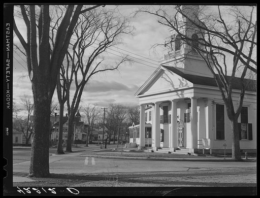 Church in square at Mystic, Connecticut