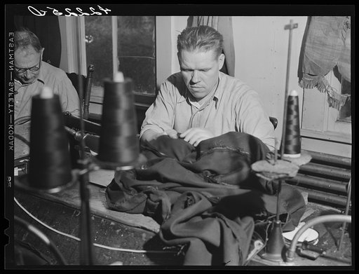 A Polish farmer who works in the Levine & Levine dress and coat factory in Colchester, Connecticut