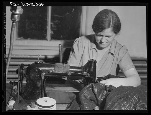 Mary Dralick, Polish. She works on her father's farm and also is an operator at the Levine & Levine dress and coat factory in Colchester Connecticut