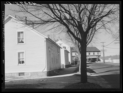 Old company houses on the main street of Occum, Connecticut