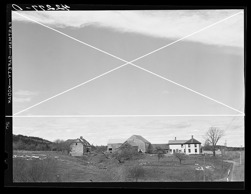 A long "strung out" farm house near Robbinston, Maine