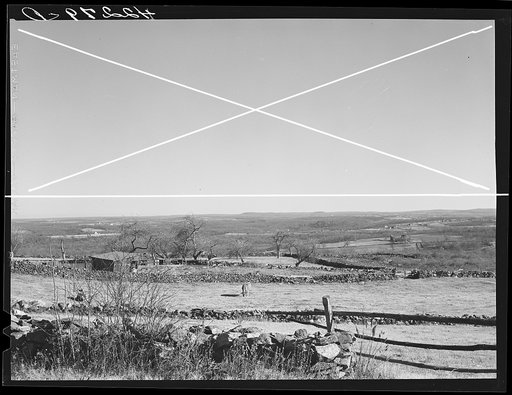Eastern Connecticut landscape showing stone fences. Near Baltic, Connecticut