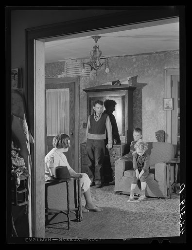 Mr. and Mrs. Edward L. Gay and their two children, dairy and poultry farmers of Groton, Connecticut. He has a twenty-three acre farm and was completely flooded out during the hurricane
