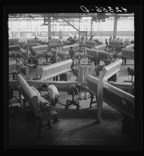 General view of propeller grinding and finishing operations at the Hamilton Standard Propeller Corporation. Connecticut