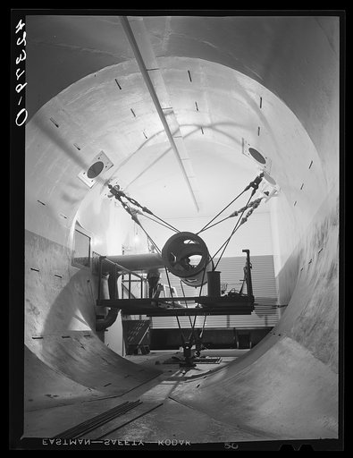 A new wind tunnel under construction at the Pratt and Whitney Aircraft Corporation as part of the expansion program. East Hartford, Connecticut