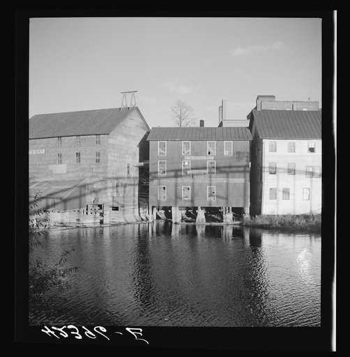Houses along the river in Houlton, Maine