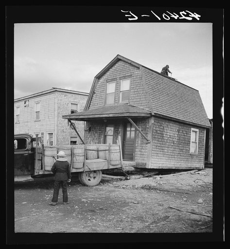 Moving a house in Fort Kent, Maine