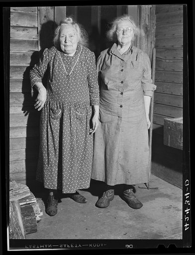 Mrs. Carey and Mrs. Pheobe Watrons [i.e., Miss Phebe Watrous,] seventy-four [sic] and eighty-three years old respectively. Old residents of Ledyard, Connecticut