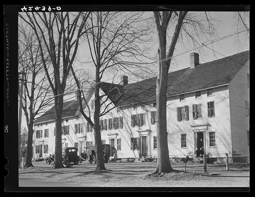 Old company house in Fitchville, Connecticut. The Palmer Brothers mill in town is busy with orders for comforters for the Army