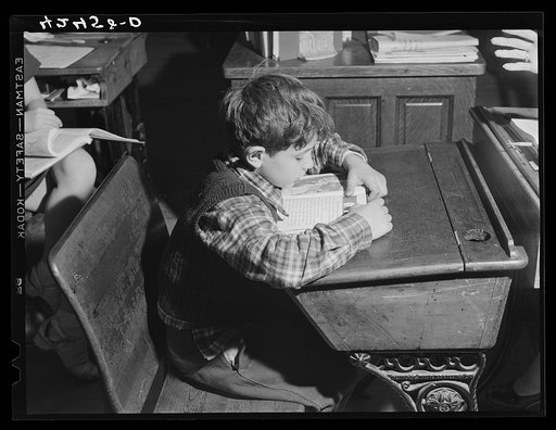Children of farmers in the town of Ledyard, Connecticut in one of the four one-room schoolhouses