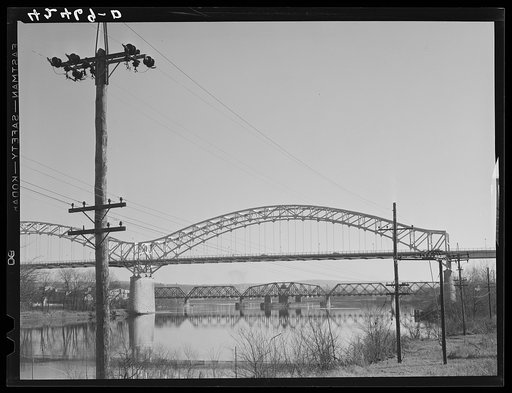 Untitled photo, possibly related to: Middletown, Connecticut, with a bridge across the Connecticut River