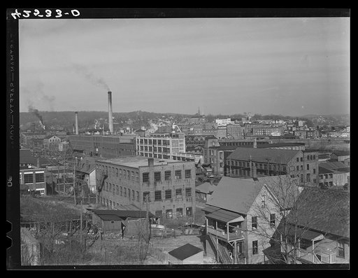 Untitled photo, possibly related to: General view of Shelton, Connecticut, with Derby, Connecticut, in the distance