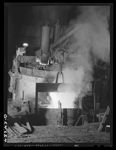 The electric furnace at the Farrell-Birmingham Corporation. Ansonia, Connecticut