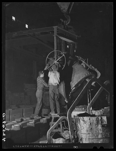 In the foundry of the Farrell-Birmingham Corporation. Ansonia, Connecticut