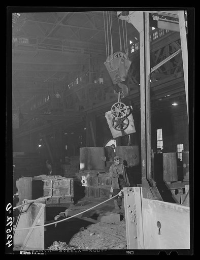 In the foundry at the Farell-Birmingham Corporation. Ansonia, Connecticut